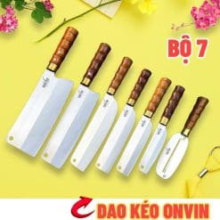 Bộ dao làm bếp 7 món không rỉ giá quốc dân cán Muồng Thương Hiệu ONVIN